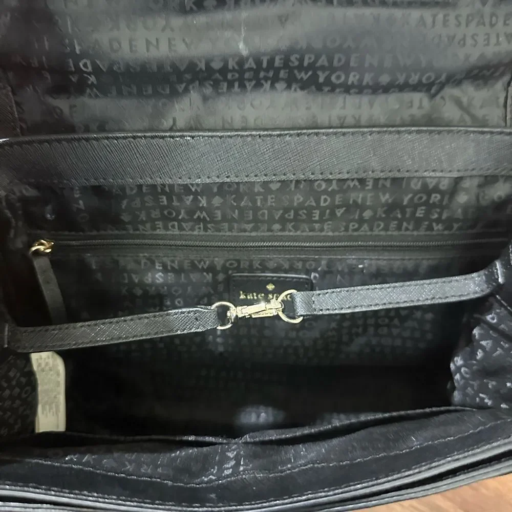 KATE SPADE New York Laurel Wesley Place Suede Leather Satchel Pushlock Close